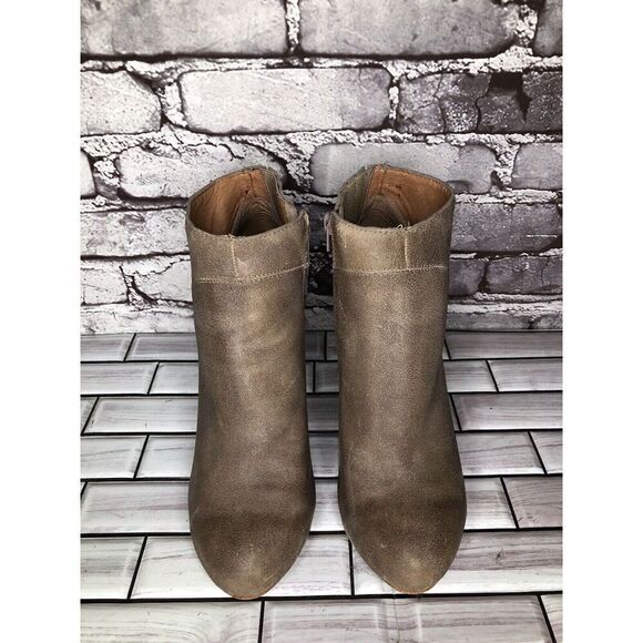 Jeffrey Campbell Hanger Gray Taupe Leather Booties Heels Boots Women Sz 9M US/40 - Picture 2 of 16